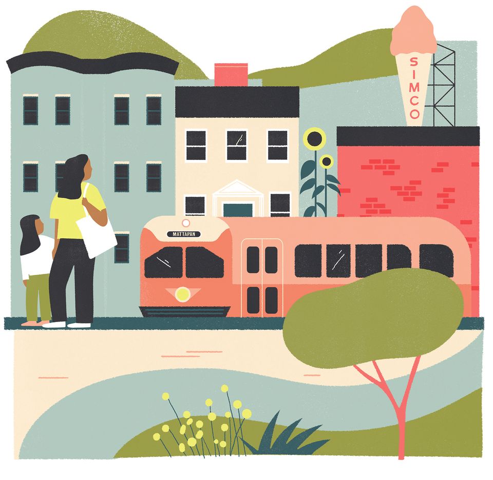 Illustration of Mattapan neighborhood in Boston