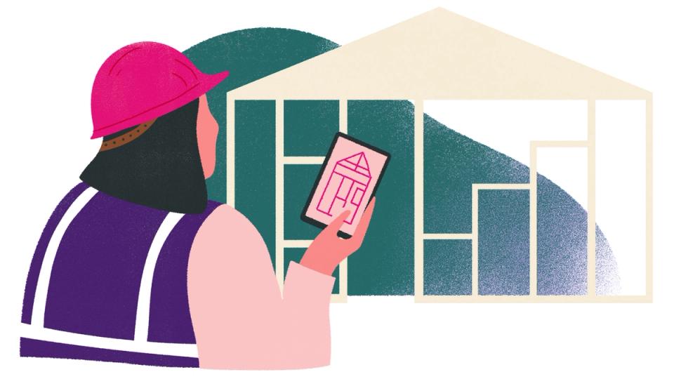 Illustration of construction worker. 