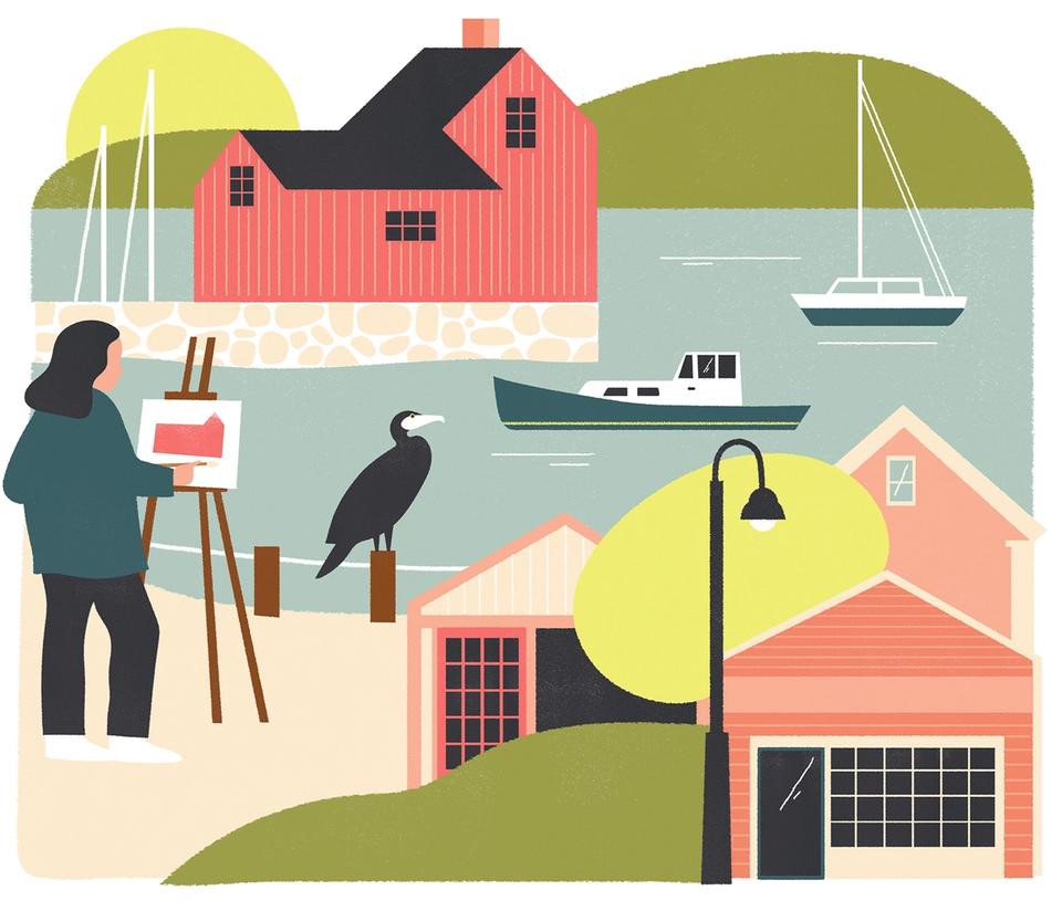 Illustration of Rockport, Massachussets Motif Number 1